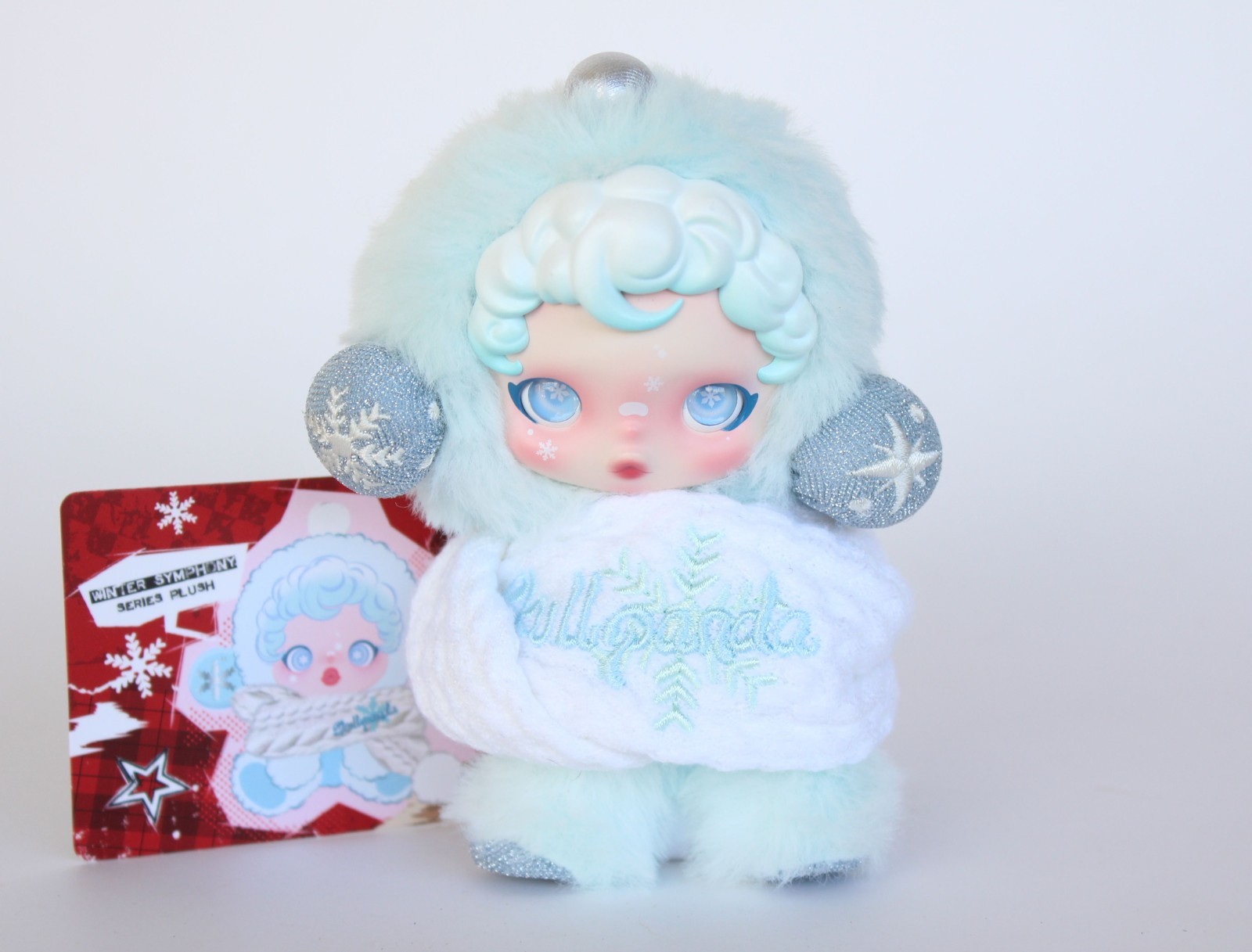 Pop Mart Skullpanda Song of Snow Winter Symphony Plush Blue Doll Pendant
