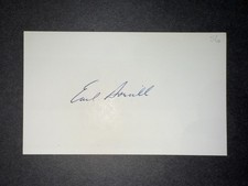 1950s INDIANS: Earl Averill, SIGNED 3x5 Card - Died 2015