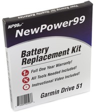 Battery Replacement Kit for Garmin Drive 51, Drive 51LM, Drive 51LMT-s with T...