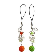 Orange Keychain Charm Fruit Shape Keyring Pendant Handbag Accessory for Women