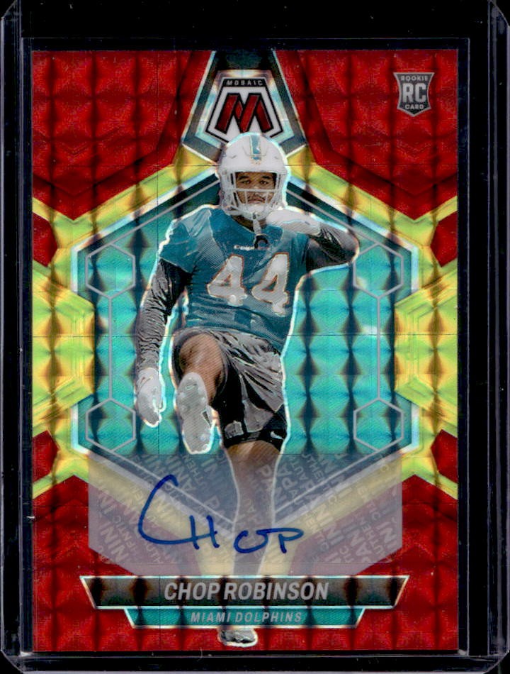 2024 Mosaic Chop Robinson Rookie Auto Choice Fusion Red and Yellow Prizm #321