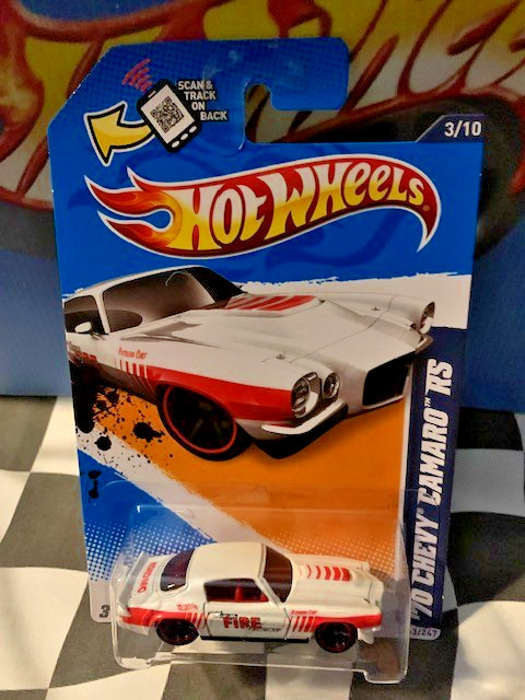 Hot Wheels 2012 HW Main Street 3/10 163 '70 Chevy Camaro RS Fire WHITE MC5