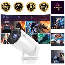 Compact 1080P Projector with Built-in WiFi, Bluetooth, and Lightweight Design