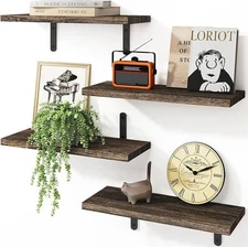 Rustic Wood Floating Shelves for Wall Decor Farmhouse Wooden Wall Shelf for Home