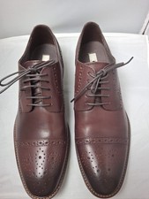 JOSEPH ABBOUD Men's Cognac Leather Wingtip Oxford Dress Shoes Size 11