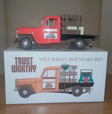 1953 Willys Jeep Stake Bed Truck Trust Worthy Lawn Service 125 Scale Nos