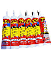 Lot of 6 Flex Glue White Rubberized Waterproof Glue/Adhesive Pro Formula 10 oz