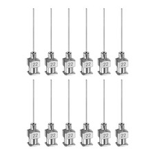 12 agujas dispensadoras de acero inoxidable 22G, tubo de aguja de pegamento de 1" punta roma