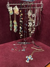 Miscellaneous Costume Jewelry Lot 10 Necklaces 9 Pr Earrings 3 Bracelets