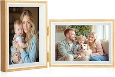 Double Picture Frame 4x6 Vertical and Horizontal Hinged Picture Frames stand ...