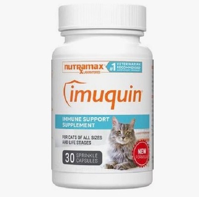 Imuquin Powder for Cats 30 Ct sprinkle capsules supplement all natural vitamins