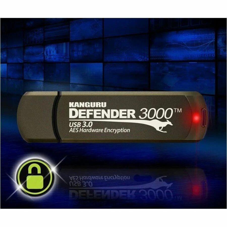 Kanguru Defender3000 FIPS 140-2 Certified Level 3, SuperSpeed USB 3.0 Secure Fla - Image 4 of 4