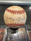 MICKEY MANTLE NEW YORK YANKEES STAIN SINGLE SIGNED BASEBALL JSA AUTHENTICTED