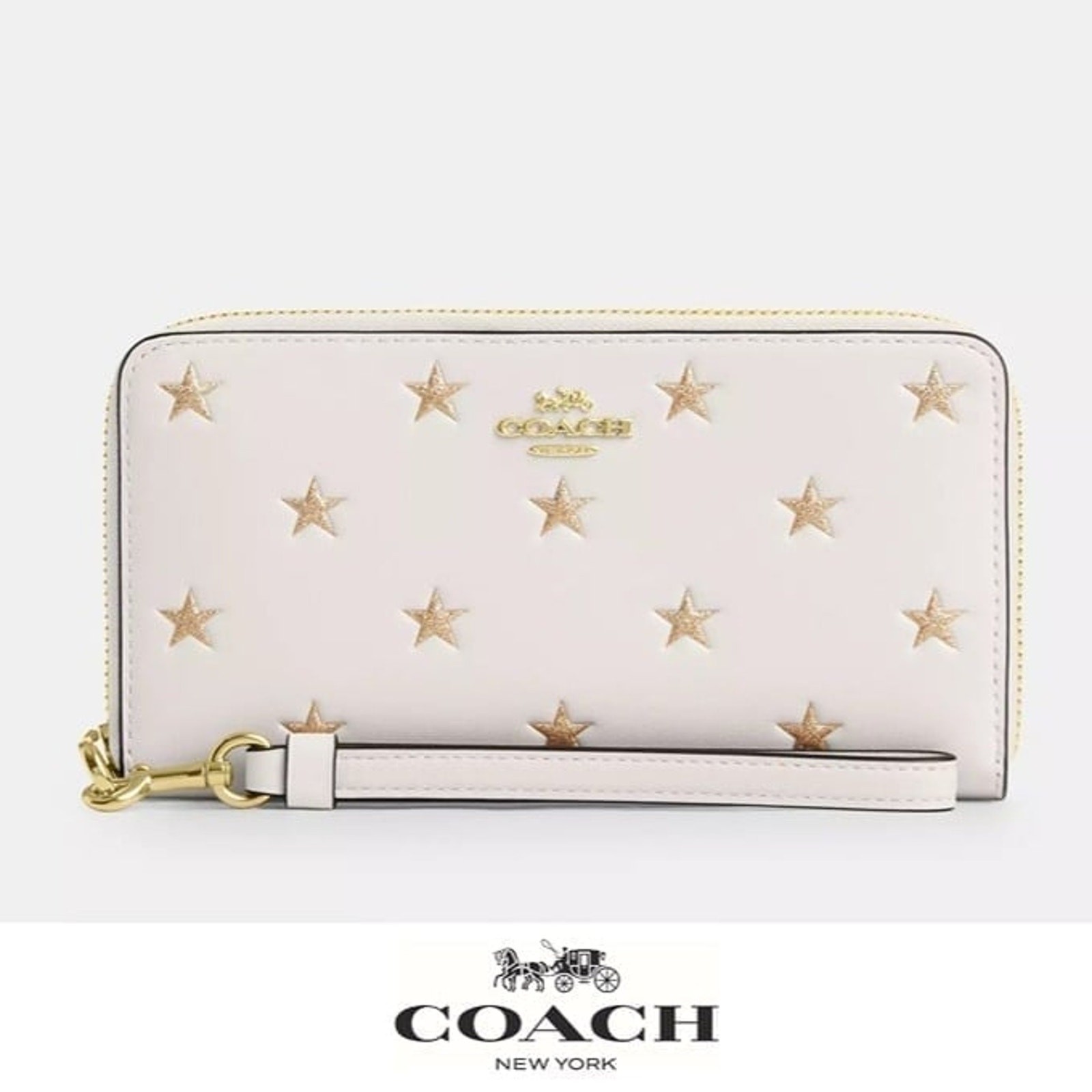 NWT Coach Star Print Long Zip Around Wallet