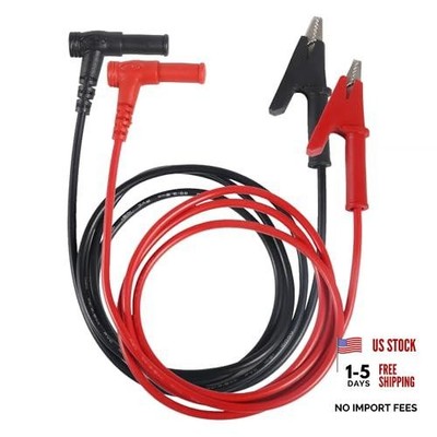 DIANN Multimeter Test Leads Banana Plug Right Angle to Alligator Clips - 2pcs