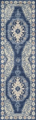 Momeni Anatolia Wool and Nylon Area Rug 2'3'' X 7'6'' Runner Navy