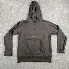 ThirtyTwo Hoodie Mens Medium Black Half Zip Snowboarding Kangaroo Pocket Logo