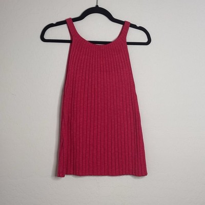 Anthropologie Ribbed Tank Top Hot Pink Women s Large Sweater NWT