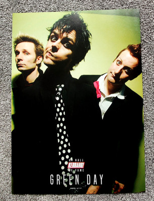 Green Day - Kerrang Poster - Billie Joe Armstrong, Tré Cool, Mike Dirnt - RARE!