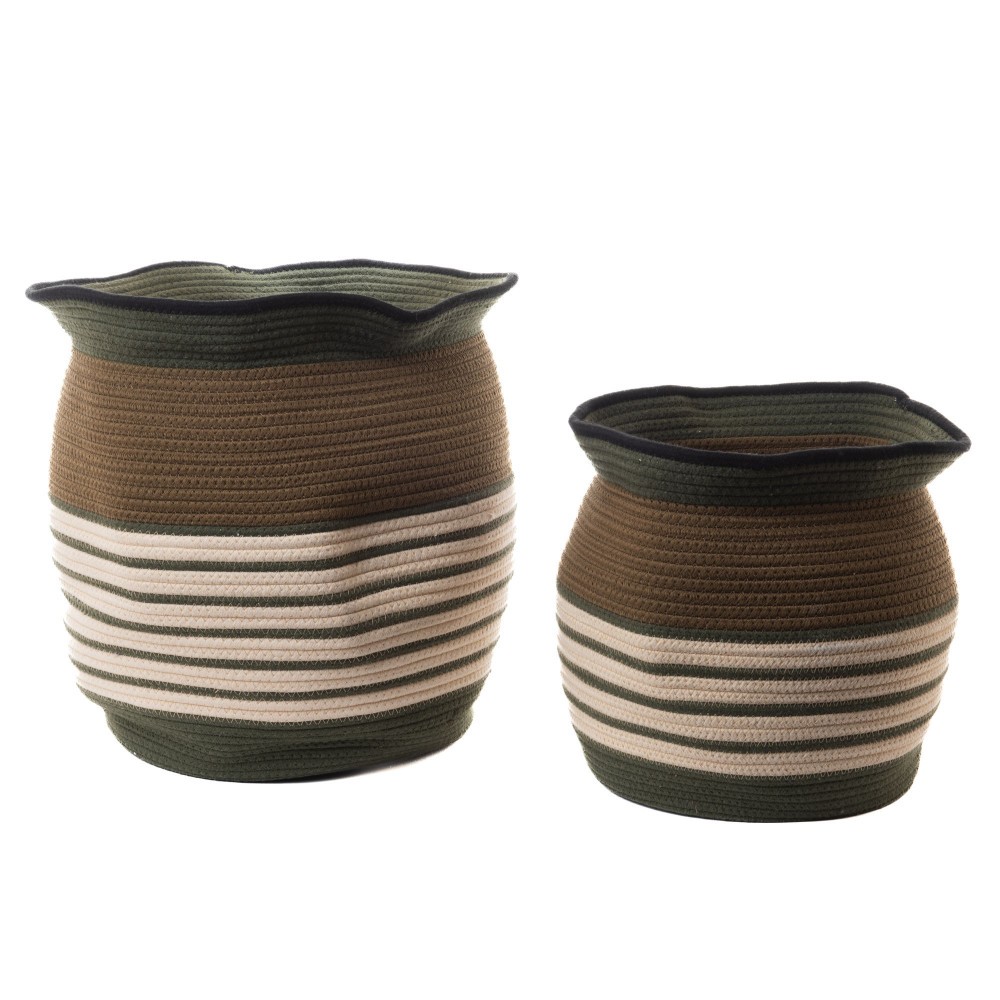 Paniers Ame voyageuse en tissu pour cacher le désordre lot de 2 grands bacs 45x45 cm souples