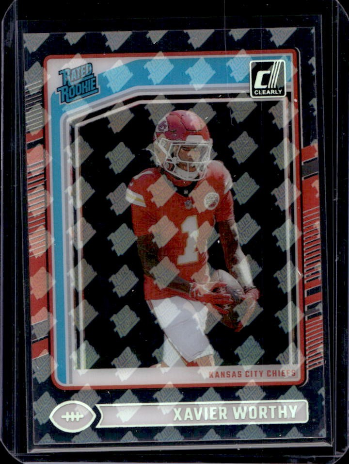 2024 Panini Clearly Donruss Xavier Worthy RR Logo Rated Rookie #58 Chiefs