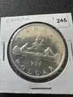 1957 Canada $1 Dollar ProofLike Silver Semi Key Date (TZ037)
