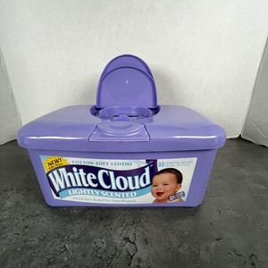 VTG White Cloud Cotton Cloths Wipes Dispenser Reusable Purple - Dispenser Only