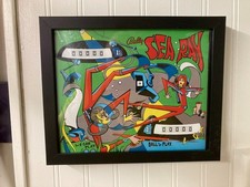 Retro Glow Pinball Art | 8"x 10" Illuminated Framed Print - "SEA-RAY" - 1971