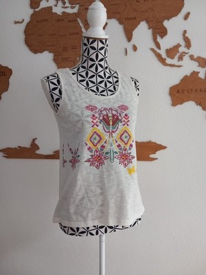 Desigual, Top, cremeweiß mit Print, Gr. S
