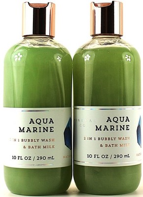 QTY 2 - Bath & Body Works Mineral Co.  AQUA MARINE 2-1 Bubbly Wash & Milk 10oz