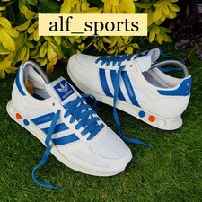 ❤ Adidas Originals ® LA Trainer OG nuove con etichette e autentiche in bianco e marino taglia UK 10