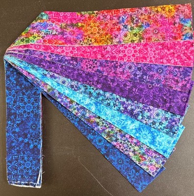 Jelly Roll Strips 16 pc - 8 designs - Die Cut 2 1/2 x WOF