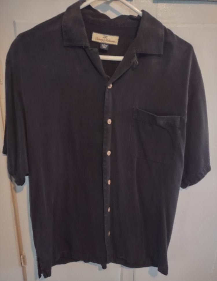 Tommy Bahama Basic Training Black Silk Shirt Shor… - image 5