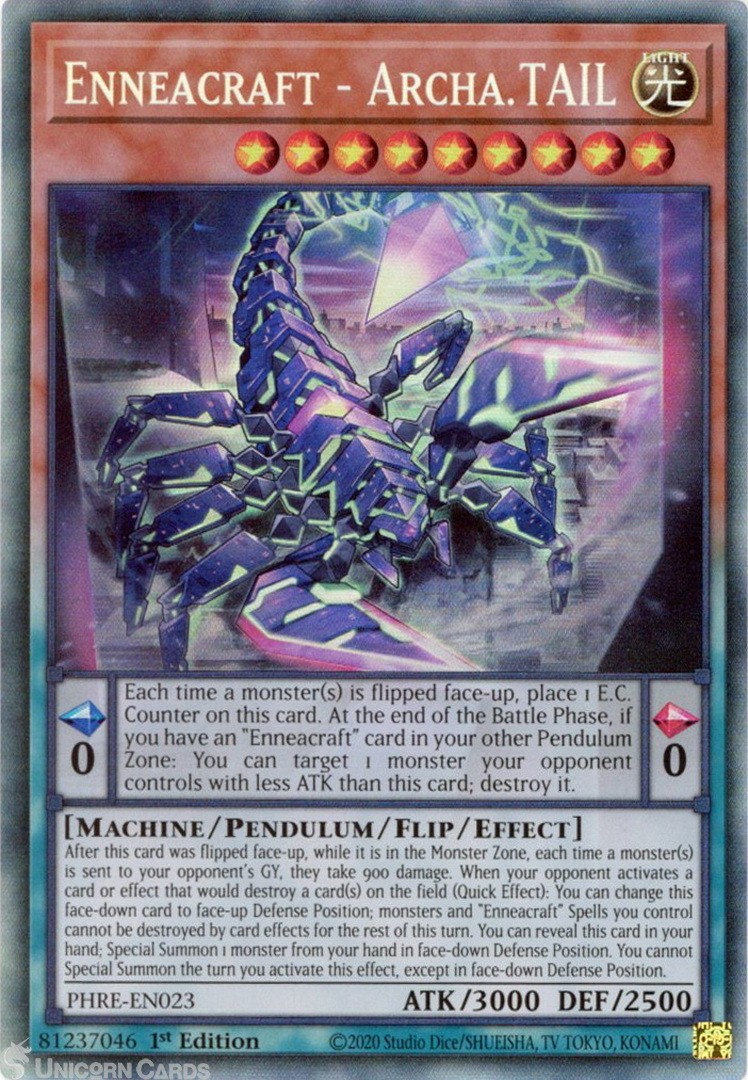 PHRE-EN023 Enneacraft - Archa.TAIL : Collector's Rare 1st Edition Mint YuGiOh Ca