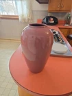 VTG Haeger Large Ceramic Pink Vase 13.75” Orig Sticker #4304 Art Deco Revival