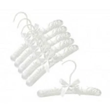 Only Hangers White 10" Satin Padded Baby Top Hangers (Pack of 6)
