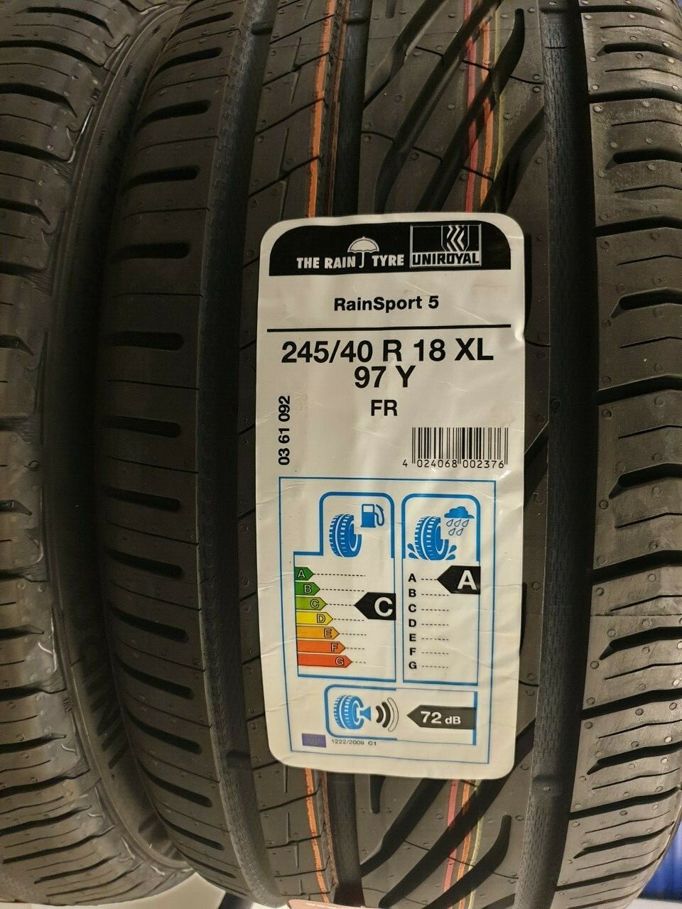 Gomme Uniroyal Rainsport 5 215/40 R18 89Y, Pneumatici Estivi Per Auto, Etichetta UE: D-A-72dB, Aderenza Sul Bagnato A