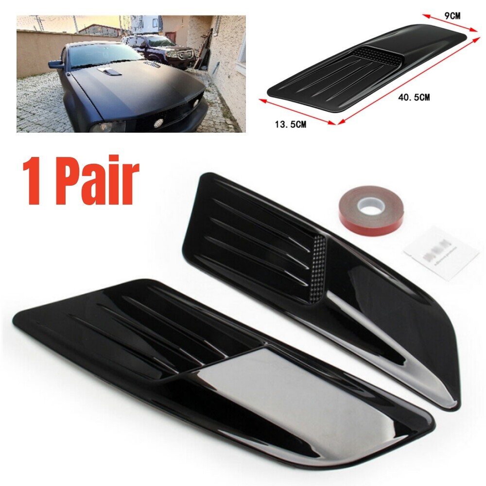 2PCS Air Intake Trim Covers Racing Car Auto Hood Scoop Vent Decorative Part US
