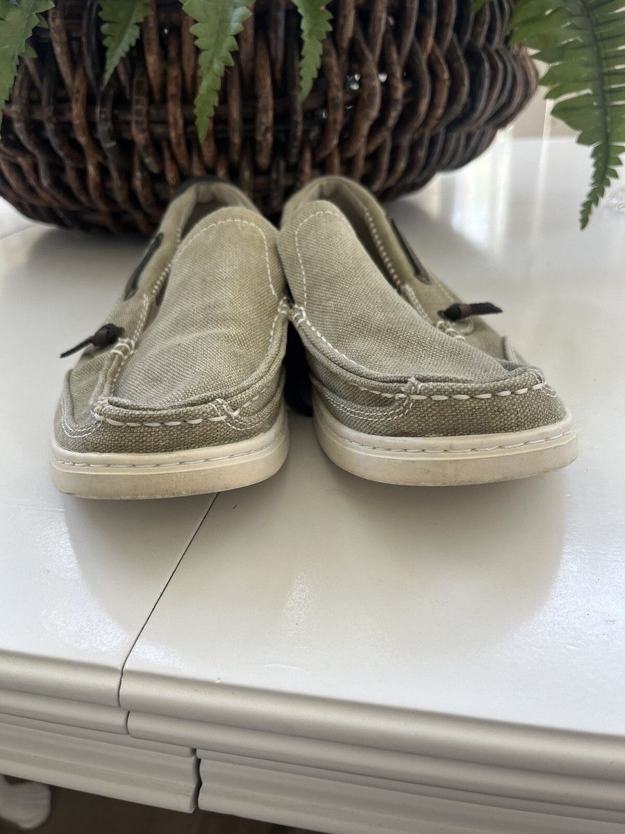 Margaritaville Green Loafers Mens 8 Dock Canvas Slip On Deck 