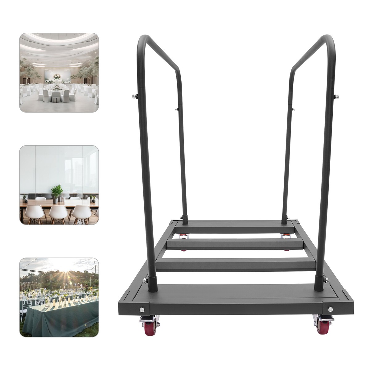 Folding Chair Rack Dolly Cart Table Storage Rack Desk Chairs Cart
