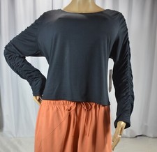 NWT 3X Plus Size Athleta Black All Around Ruched Long Sleeve Top Shirt 882384