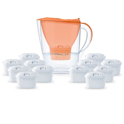Wasserfilter Kühlschrankkrug Harmony 2,6 l orange + 12 Monate Versorgung Aqualogis Pure+