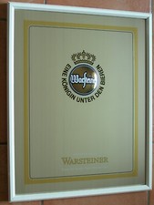 Warsteiner Gastronomie Spiegel, Wandspiegel mit 3D W&ouml;lbung und Rahmen
