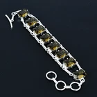 Beautiful Smoky Quartz Gemstone Handmade 925 Sterling Silver Jewelry Bracelet