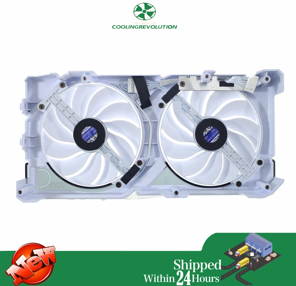 Graphics card fan and shroud for ASUS Dual RTX 4060 RTX 4060 Ti White Edition - Image 3 of 3