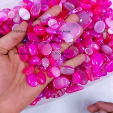 50 Pcs Bulk Wholesale Natural AAA Pink Onyx loose Cabochon Gemstone Lot 10-20mm
