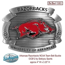 Arkansas Razorbacks NCAA Team Belt Buckle OCB12 by Siskiyou Sports