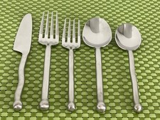 Gourmet Settings EXOTIQUE PLATINUM Stainless Wavy Flatware SMART CHOICE B71WU