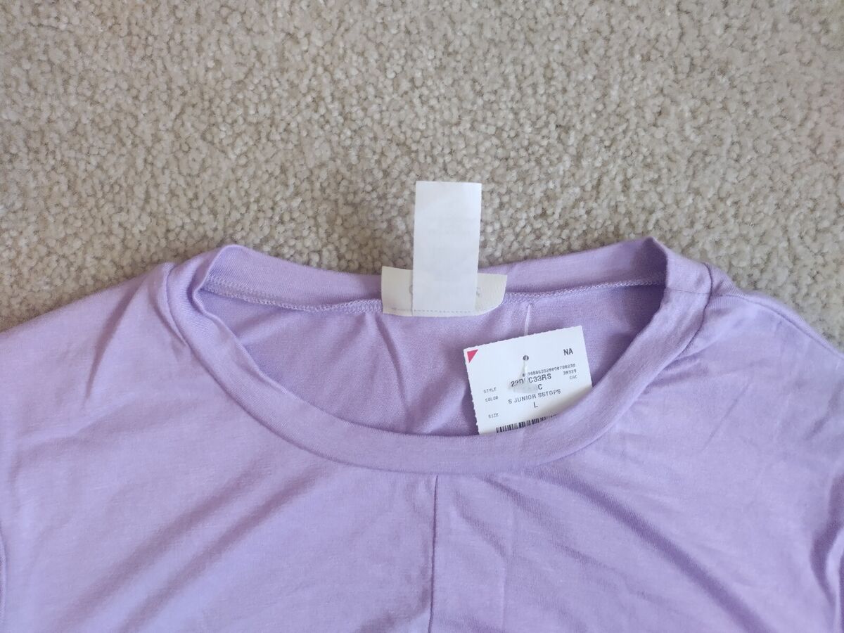 Cute Star Crop Top T-Shirt - Lilac Purple