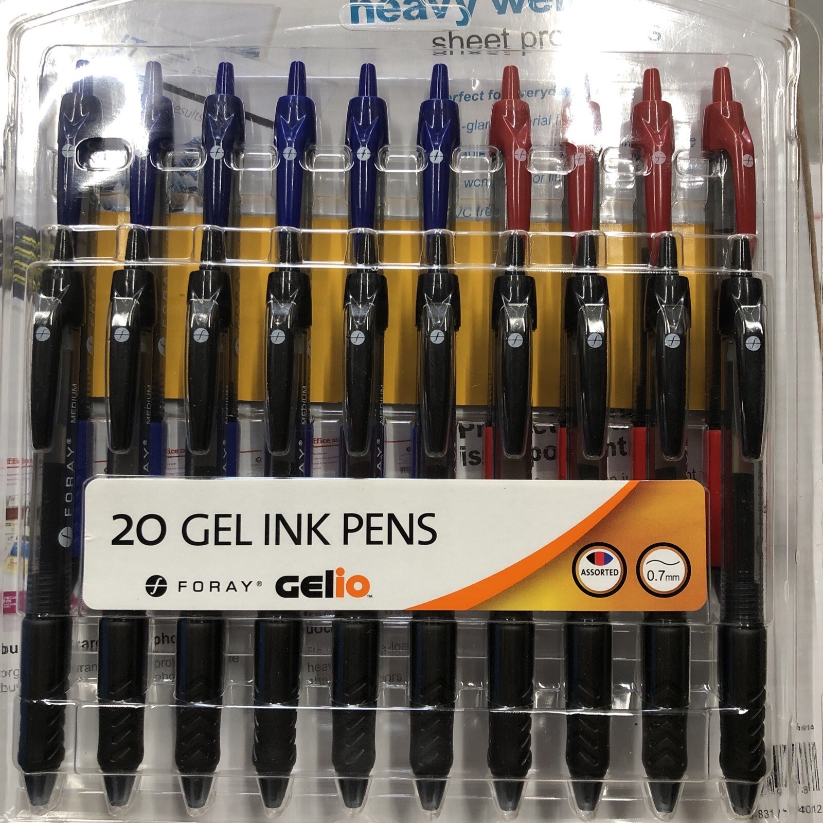 Foray Gelio Red Blue Black 20 Retractable Gel Pens Medium Point W1 eBay